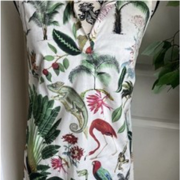 Vilagallo Green and Brown Mini Sundress Resort Wear - Picture 2 of 11